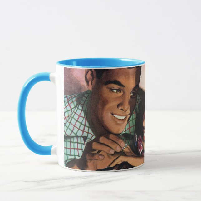Vintage-romantik, kära skolpojkvänner mugg (Vänster)