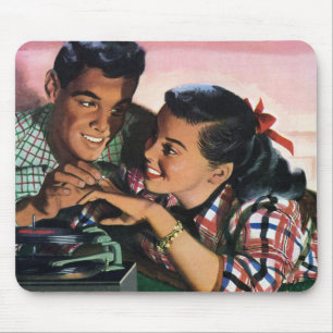 Vintage-romantik, kära skolpojkvänner musmatta