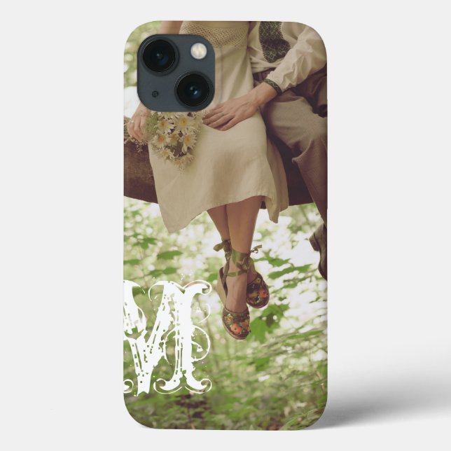 Vintage Romantik Kärlek par monogram IPAD Case (Baksida)