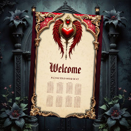 Vintage romantik med hjärta och vingar poster