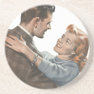 Vintage Romantik Newlyweds ska vi dansa? Underlägg Sandsten
