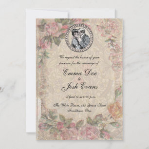 Vintage Romantik par Antique Ro Bröllop Inbjudningar