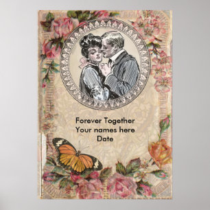 Vintage Romantik par Antique Ro Bröllop Poster