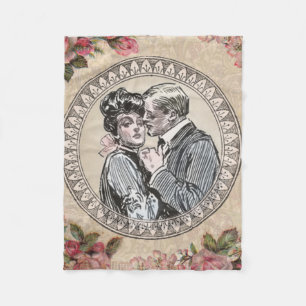 Vintage Romantik par: Antique Ro Girly Kärlek Fleecefilt