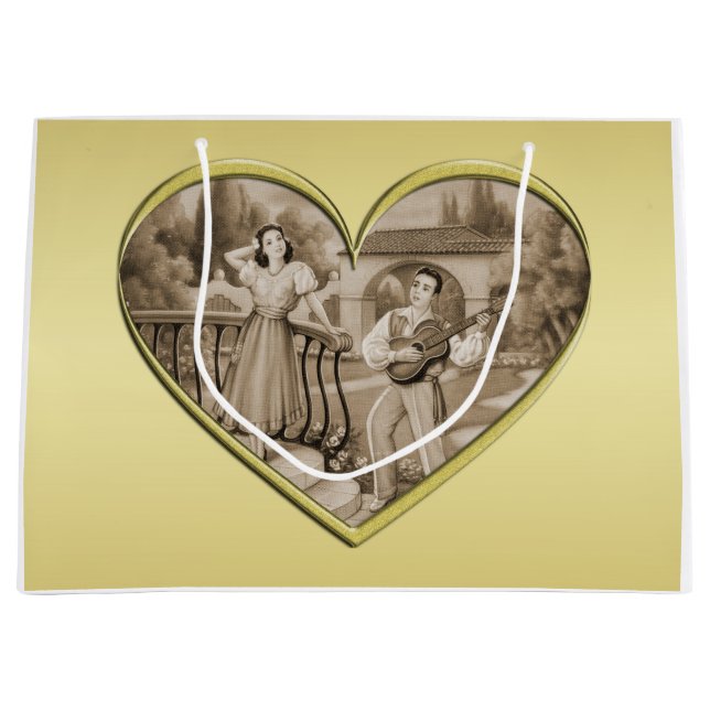 Vintage Romantik par, man och kvinna, guld (Framsidan)