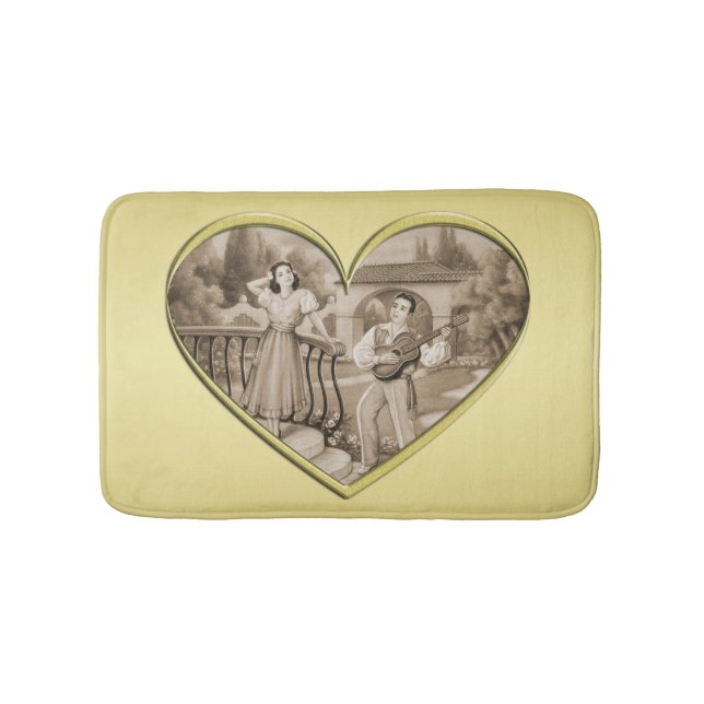 Vintage Romantik par, man och kvinna, guld Badrumsmatta (Framsidan)