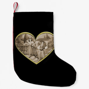 Vintage Romantik par, man och kvinna kärlek Liten Julstrumpa