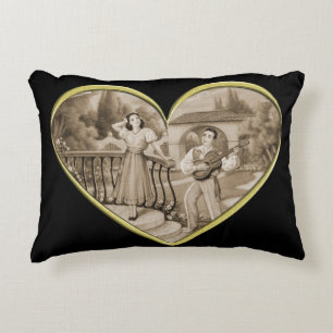 Vintage Romantik par, man och kvinna kärlek Prydnadskudde