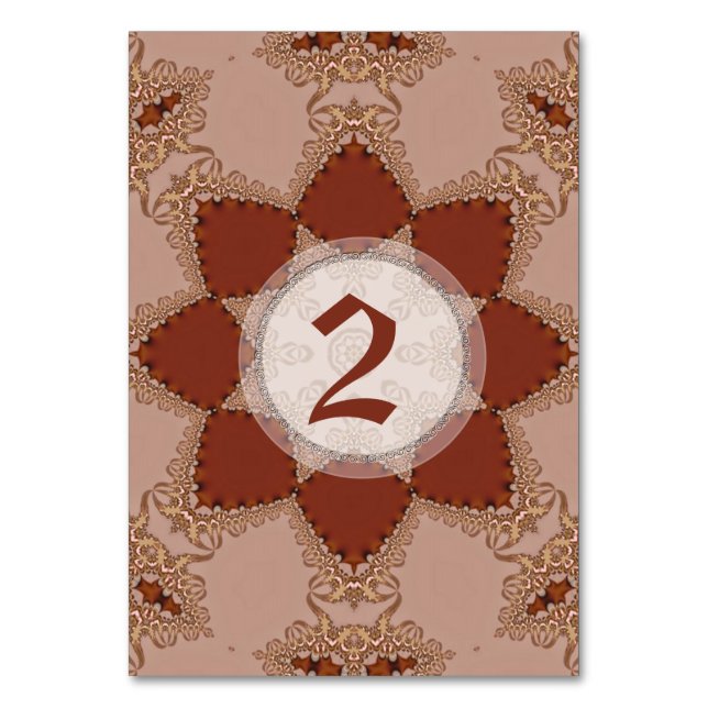 Vintage Romantik Spets Bröllop Bord Nummer Kort (Framsidan)