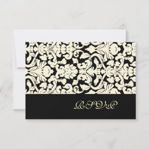Vintage + Romantisk Damask RSVP/diy färg+typsnitt OSA Kort