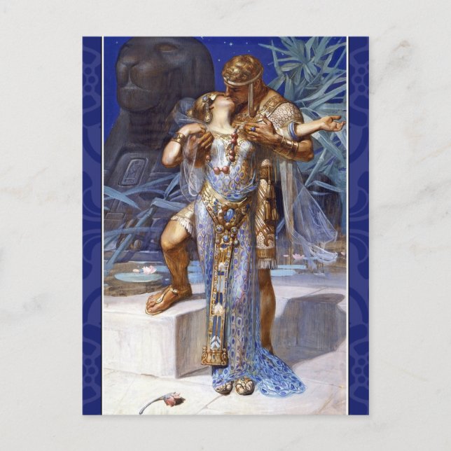 vintage romantiskt par mjältsanna cleopatra Classi Vykort (Framsida)