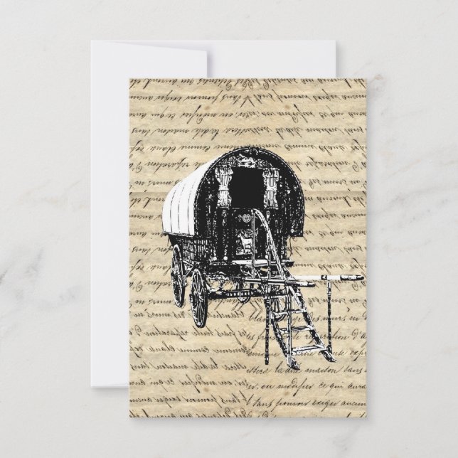 Vintage Romany Gypsy-vagn (Framsida)