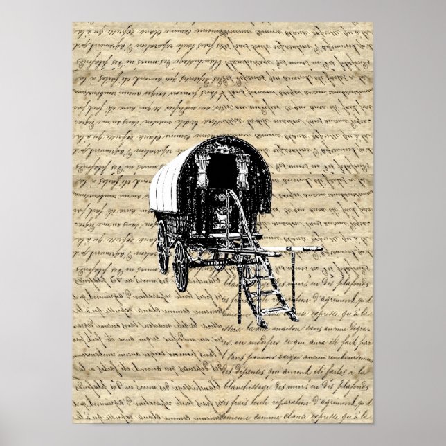 Vintage Romany Gypsy-vagn Poster (Framsidan)