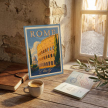 Vintage Rome Italy Colosseum travel post card