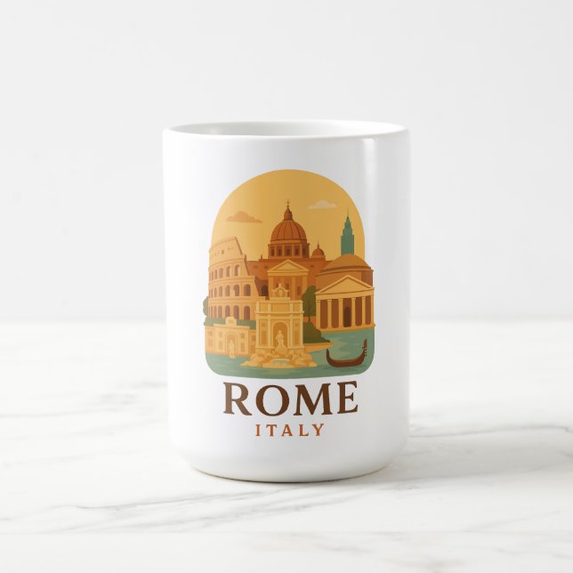 Vintage Rome Italy Travel Colosseum & Pantheon  Kaffemugg (Center)