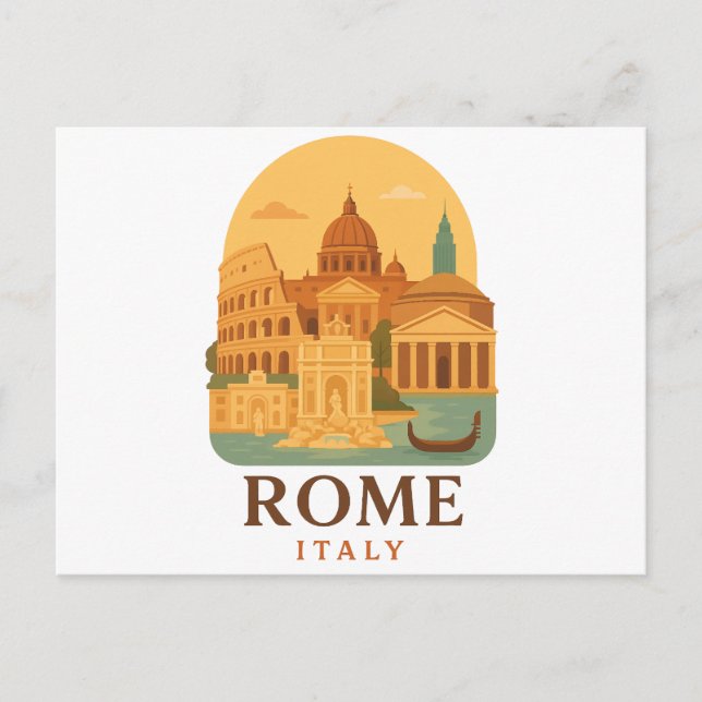 Vintage Rome Italy Travel Postcard – Colosseum Vykort (Framsida)