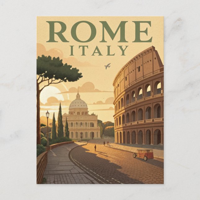 Vintage Rome Travel Vykort (Framsida)