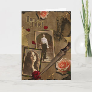 Vintage Romeo och Juliet Scrapbook Greeting Card Kort