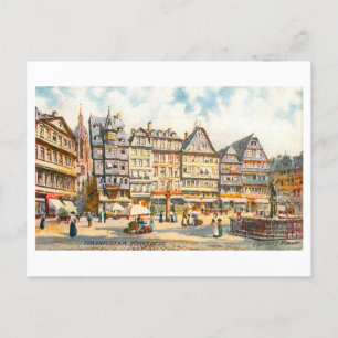 Vintage Römerberg i Frankfurt, Tyskland Vykort