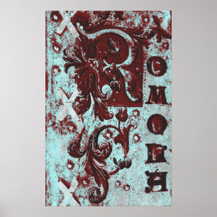 Vintage Romola Bok Cover Grunge Poster