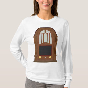 Vintage rör radio Antik Trä Stereo T Shirt