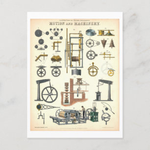 Vintage "Rörelse and Machinery" Education Science Vykort