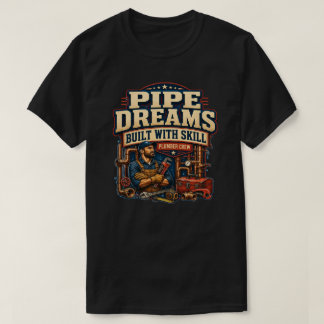 Vintage rörmokare VVS-arbete skickliga hantverk T Shirt