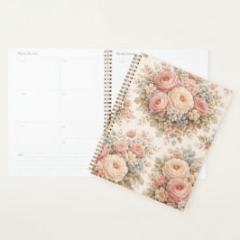 Vintage Ros Blommönster | Elegant Pastell