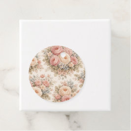 Vintage Ros Blommönster | Elegant Pastell  Gåvor Etiketter