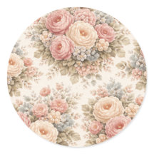 Vintage Ros Blommönster | Elegant Pastell