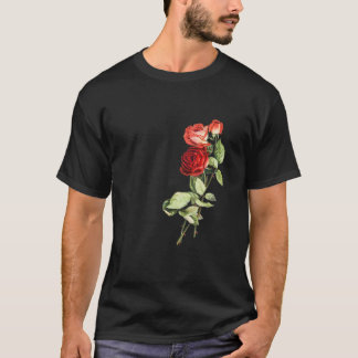 Vintage Ros Blomster Trädgård Blommig Blomma T Shirt