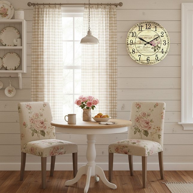 Vintage ros stor klocka (Skapare uppladdad)