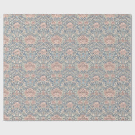 Vintage Rosa Art Nouveau Damask Blommönster Presentpapper