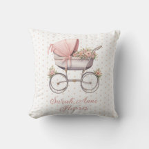 Vintage Rosa Baby Carriage Personlig  Watercolor