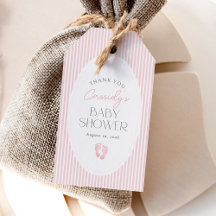 Vintage Rosa Baby Footprint Girl Baby Shower