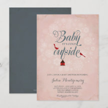 Vintage Rosa Baby Shower Det är Kall utanför vinte