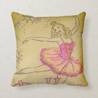 Vintage Rosa Ballerinadesign Kudde