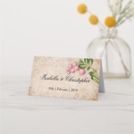 Vintage Rosa Berries Bröllop ortkort Placeringskort