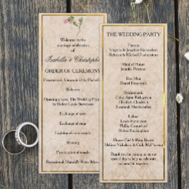 Vintage Rosa Berries Bröllopsprogram Program