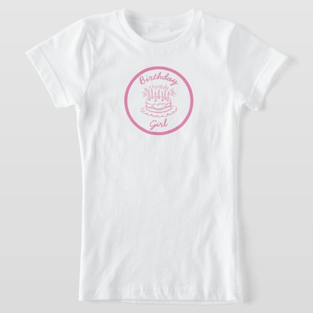 Vintage Rosa Birthday Cake T Shirt (Laydown)