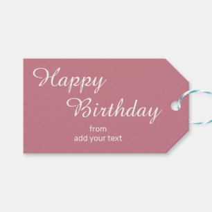 Vintage Rosa Birthday Gift Märkres Presentetikett