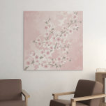 Vintage  Rosa Blommar av körsbär Canvastryck<br><div class="desc">Söt dammiga blommar av körsbär med rosa på en krympande aprikobakgrund. Dusty färg blommigt design.</div>
