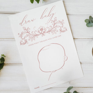 Vintage Rosa Blommig Bebis Shower Rita Bebis Lek Flygblad