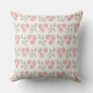 Vintage Rosa Blommigt Cushion Botanical Dekorativ  Kudde