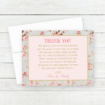 Vintage Rosa Blommigt Garden Baby Shower Tack Kort<br><div class="desc">Vintage-trädgården party,  bröllop tackkort-kortets utformning,  har ett vackert mönster av blommigt ro som ramar och mjuk pastel färg -  rosa,  vintage blå grönt och guld. Anpassa anpassningsbarna med ditt tackmeddelande.</div>