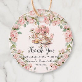 Vintage Rosa Blommigt High Tea Party Möhippa Gåvor Etiketter