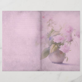 Vintage Rosa Blommigt Journal sida