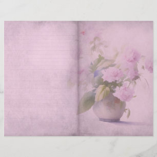 Vintage Rosa Blommigt Journal sida