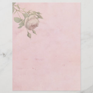 Vintage Rosa Blommigt Papprare Lakan