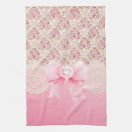 Vintage Rosa Blommigt Ro Kökshandduk